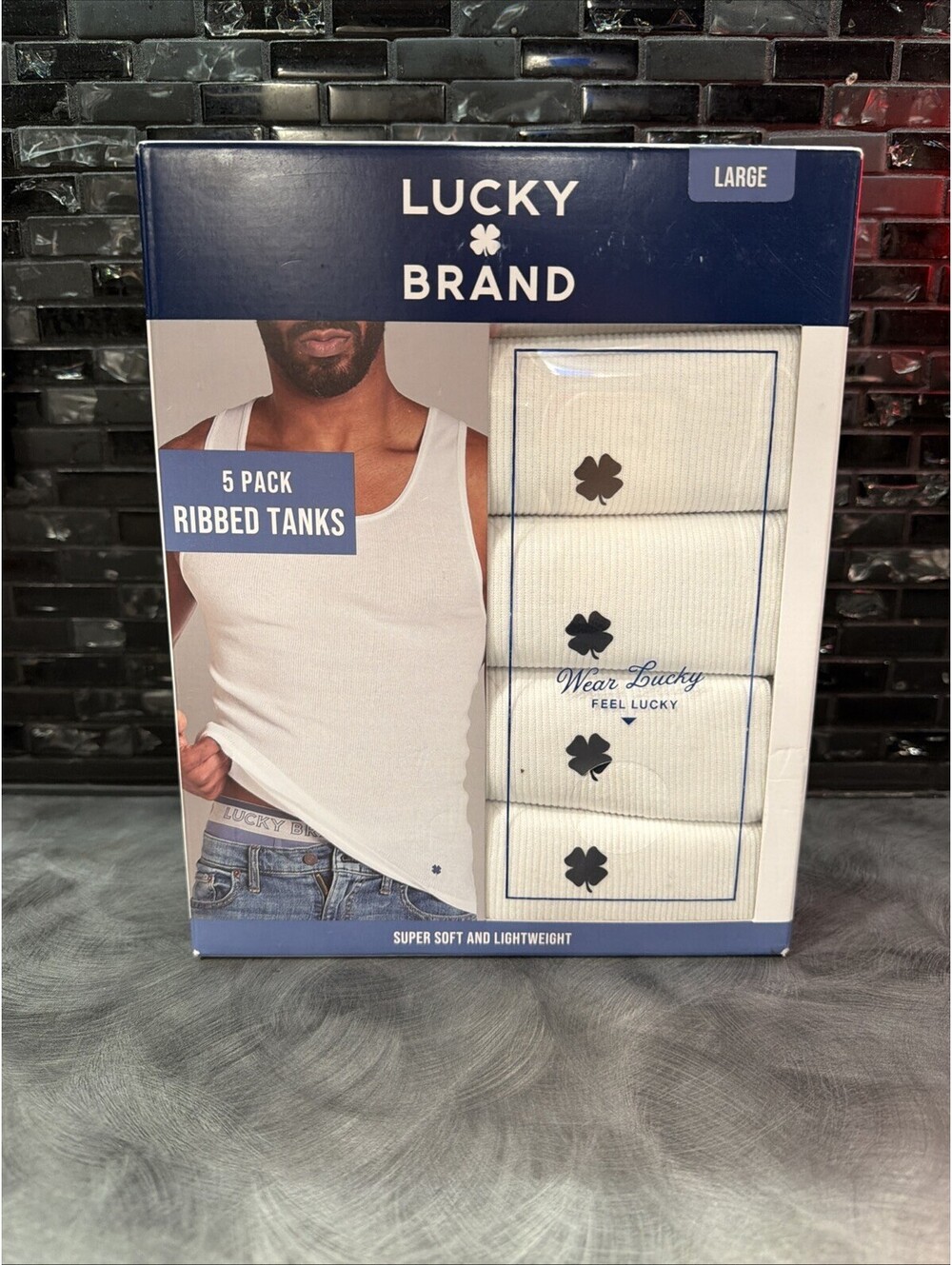 Lucky Brand Ribbed Tanks 5 Pack Large 42-44 Chest Brand New